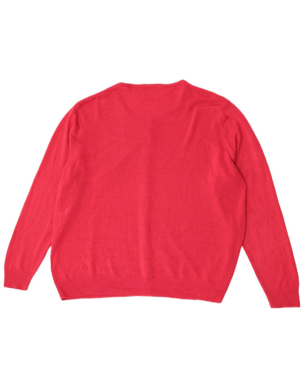 Marks & Spencer Damen Strickjacke Pullover UK 22 3XL Rosa Acryl