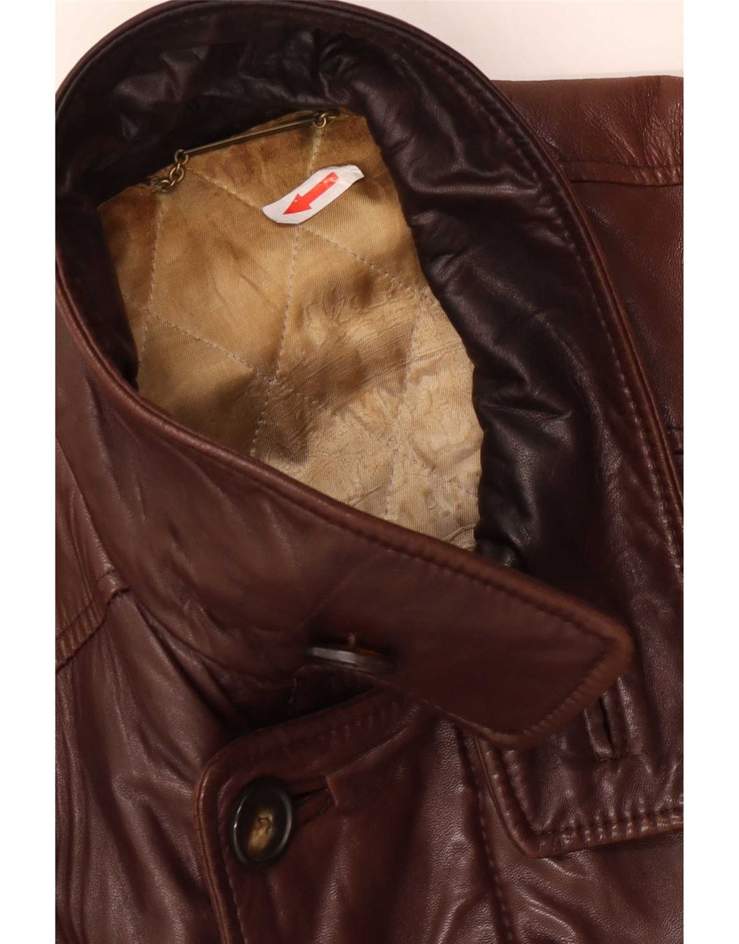 Vintage Damen Ledermantel UK 14 Groß Braun