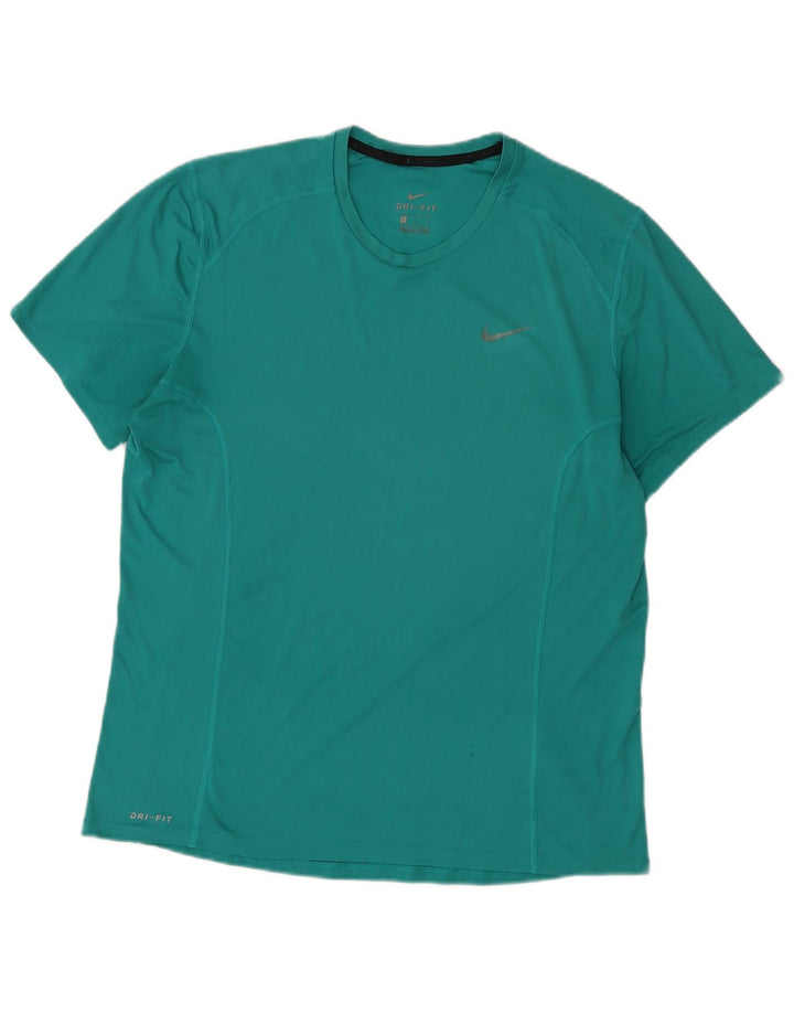 Nike Herren Dri Fit T-Shirt Top Large Grün Polyester