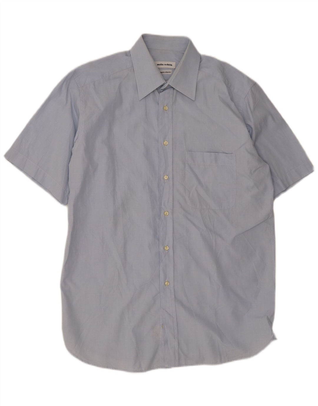 Mila Schon Herren Kurzarmhemd Größe 41 16 Large Blau