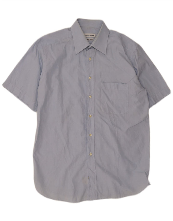 Mila Schon Herren Kurzarmhemd Größe 41 16 Large Blau