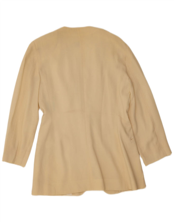 Marella Damen 1-Knopf-Blazerjacke UK 12 Mittelgelbe Schurwolle