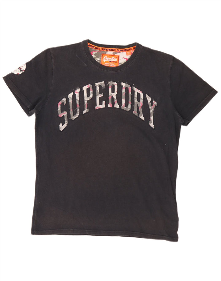 Superdry Herren Grafik-T-Shirt-Oberteil XL aus schwarzer Baumwolle