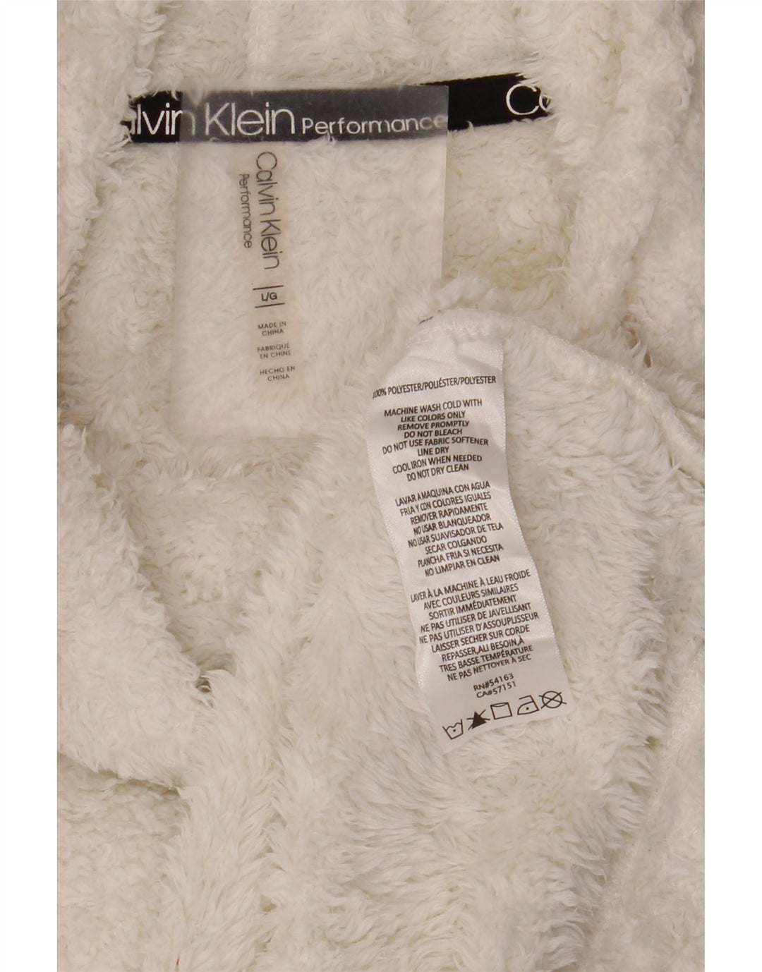 Calvin Klein Damen-Fleecepullover mit Rollkragen, übergroß, Gr. 16, Weiß
