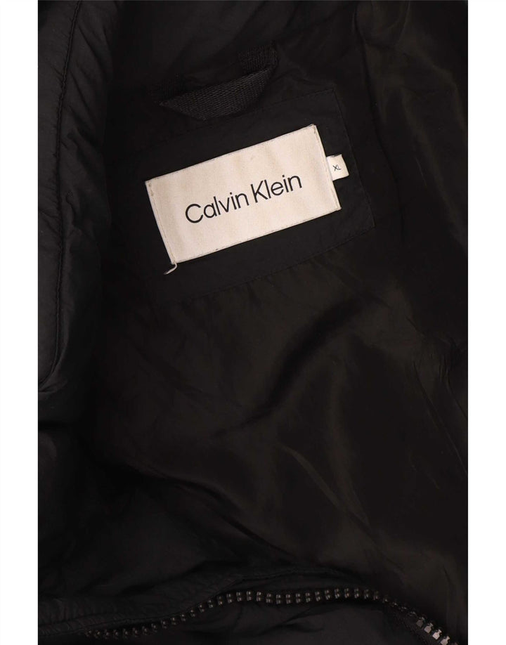 Calvin Klein Herren-Jacke mit Kapuze, gepolstert, Größe 42, XL, Schwarz