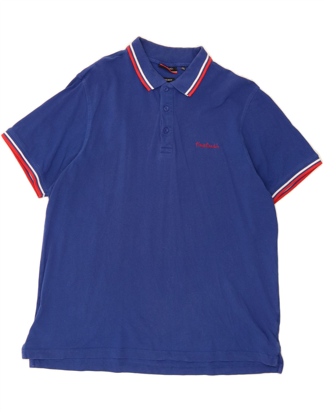 PIERRE CARDIN Mens Regular Fit Polo Shirt 2XL Blue Vintage Pierre Cardin and Second-Hand Pierre Cardin from Messina Hembry 