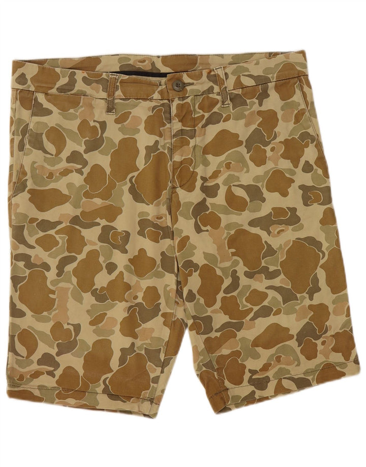 CARHARTT Herren Bermuda Chino Shorts W32 Medium Khaki Camouflage Baumwolle