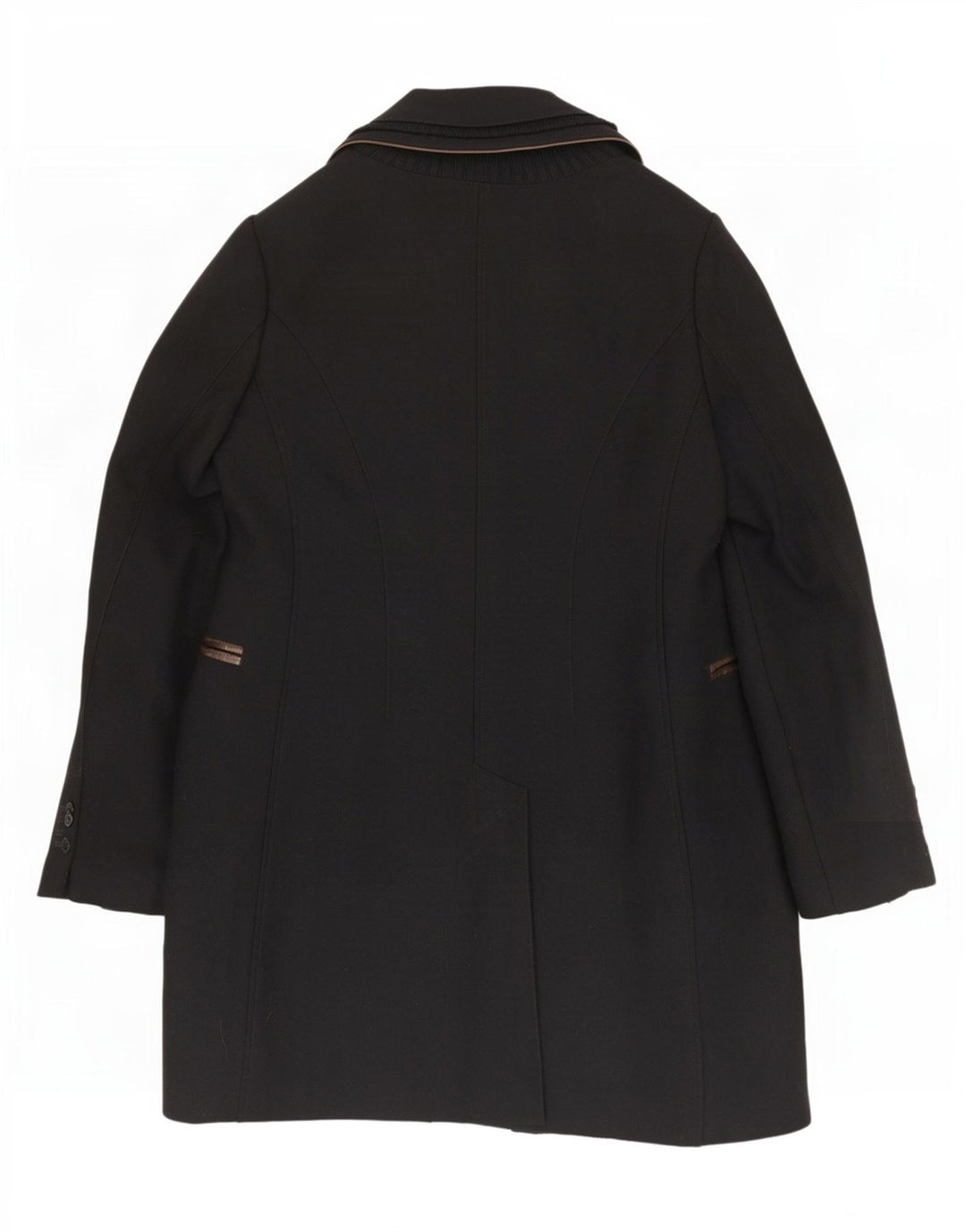 Mabrun Damen Mantel IT 48 XL Schwarze Schurwolle