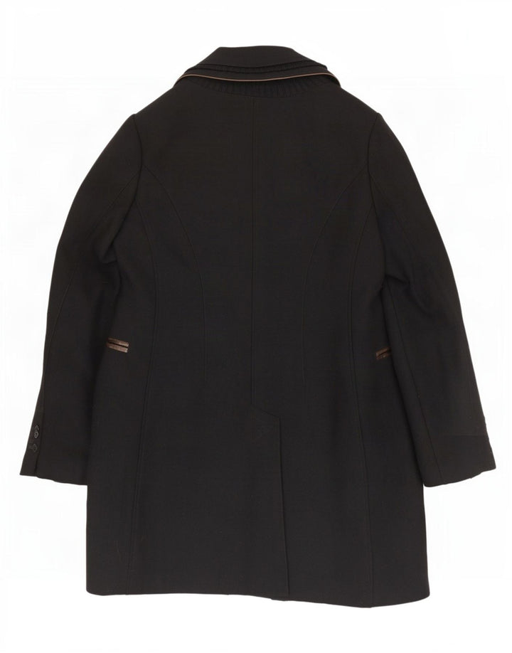 Mabrun Damen Mantel IT 48 XL Schwarze Schurwolle