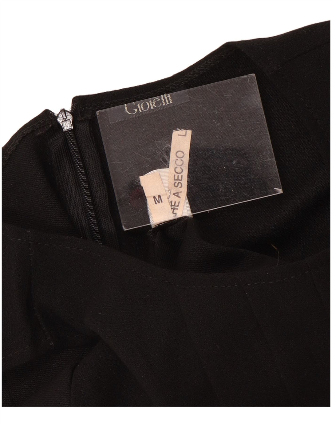 Vintage Damen Ärmelloses A-Linien-Kleid UK 12 Mittelschwarze Wolle