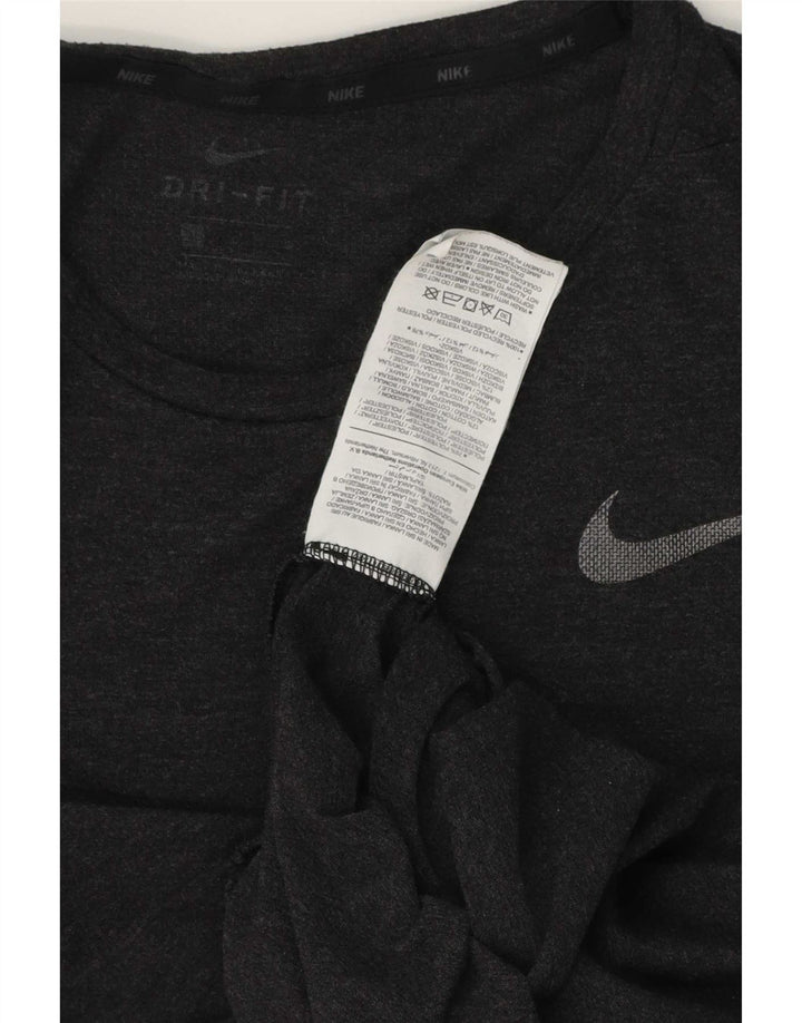 Nike Herren Dri Fit T-Shirt-Oberteil aus mittelgrauem Polyester