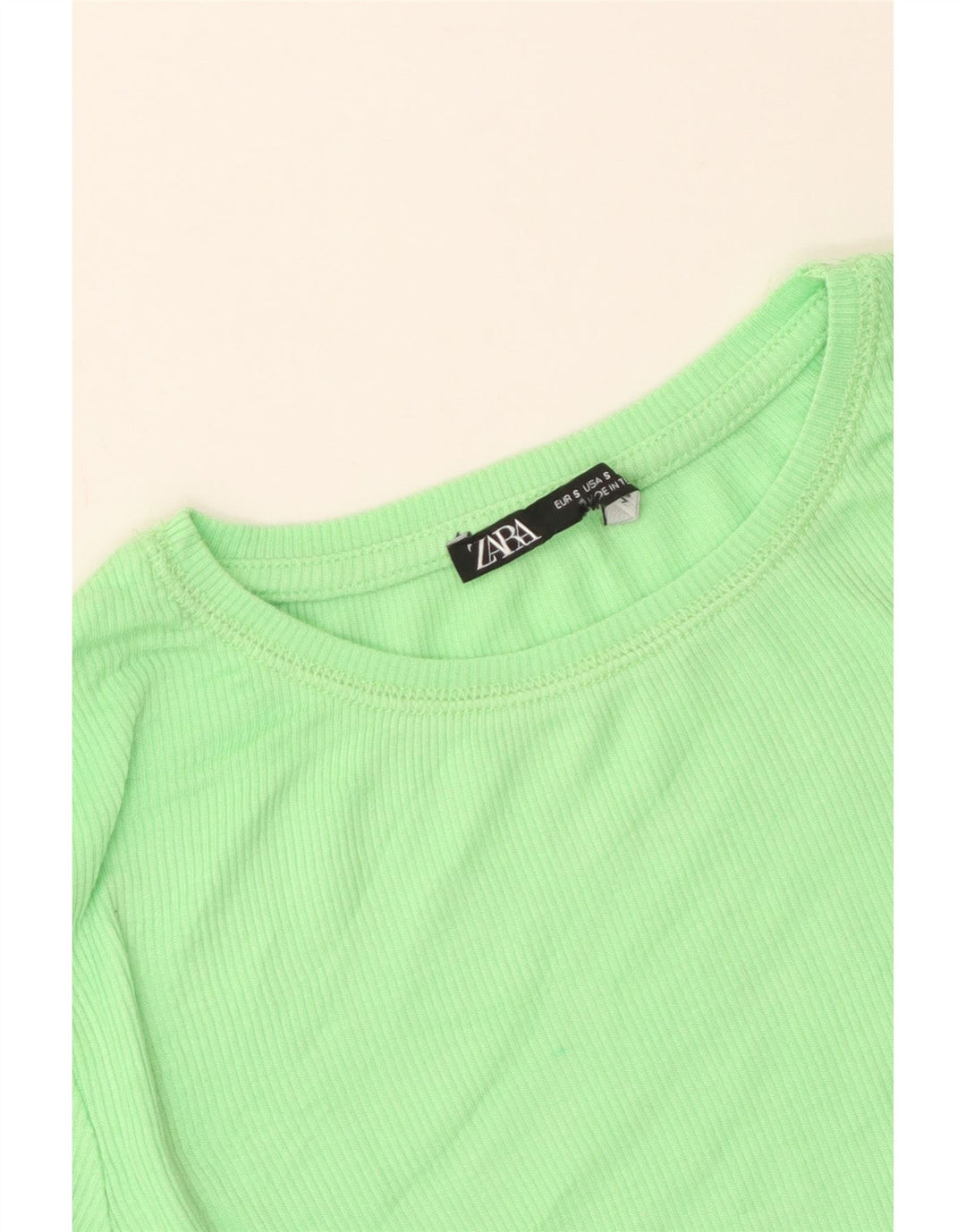 Zara Damen T-Shirt Top UK 8 Small Grün