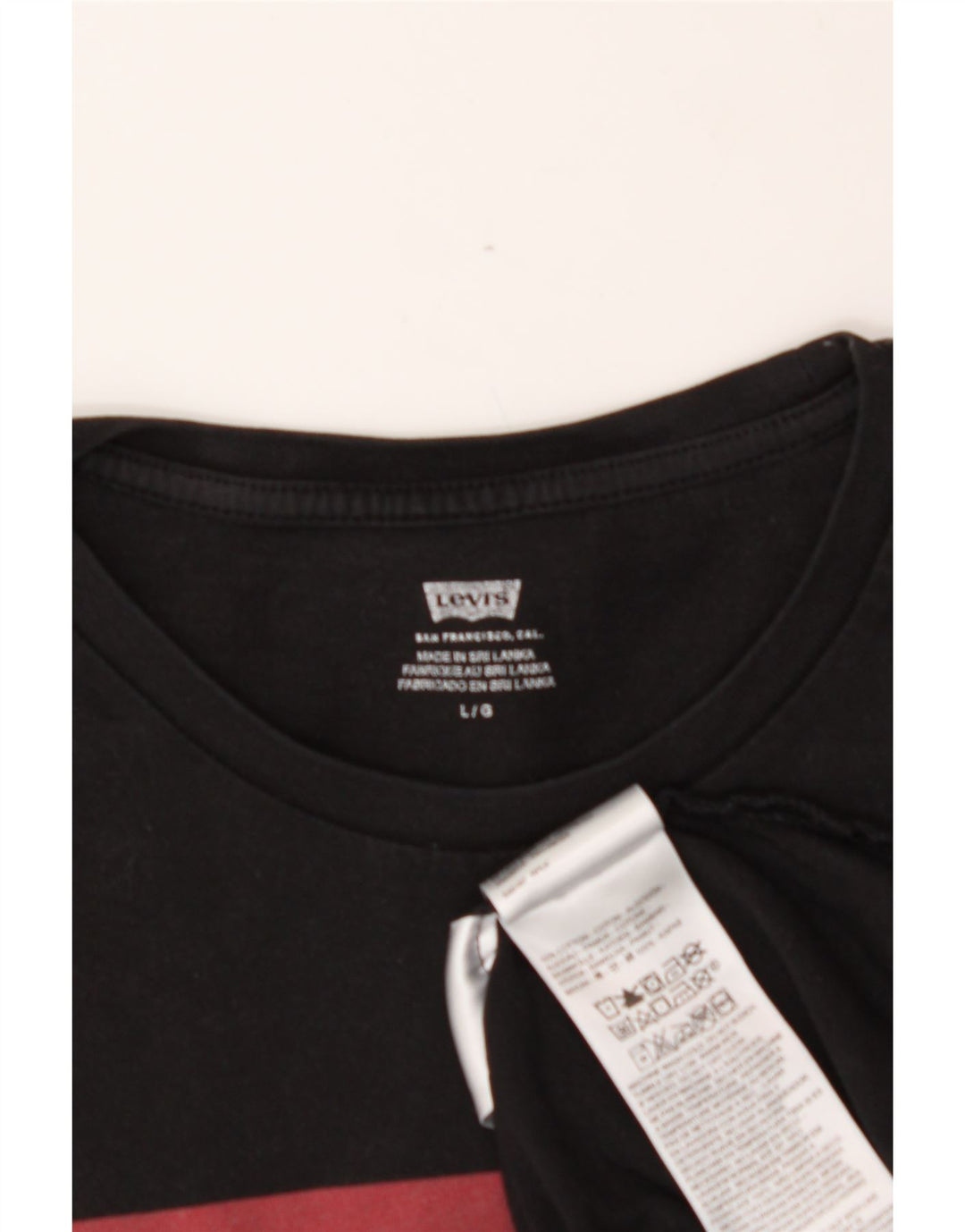 LEVI'S Mens Graphic T-Shirt Top Large Black Cotton Vintage Levi's and Second-Hand Levi's from Messina Hembry 