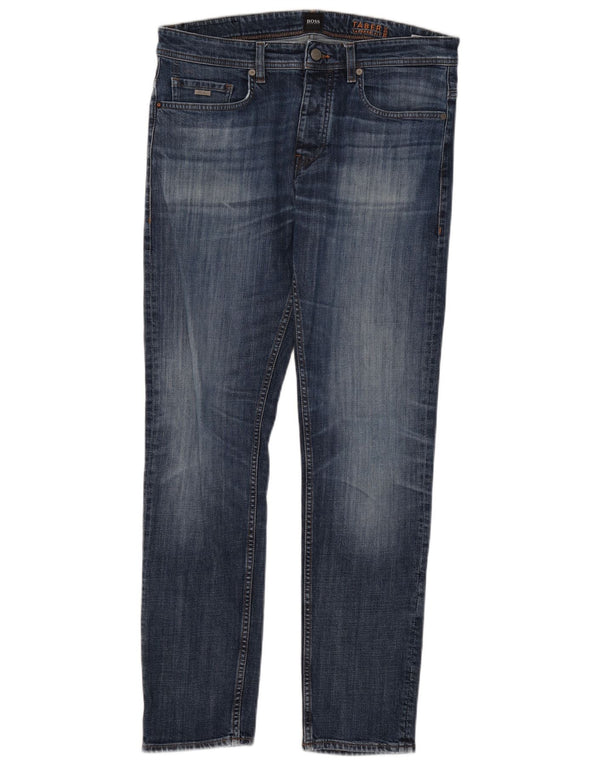 Hugo Boss Herren Taber Tapered Jeans W34 L32 Blaue Baumwolle