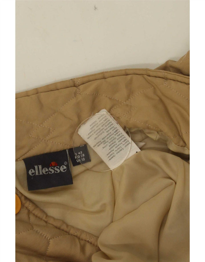 Ellesse Damen Übergroße Steppjacke UK 10 Small Beige Polyester