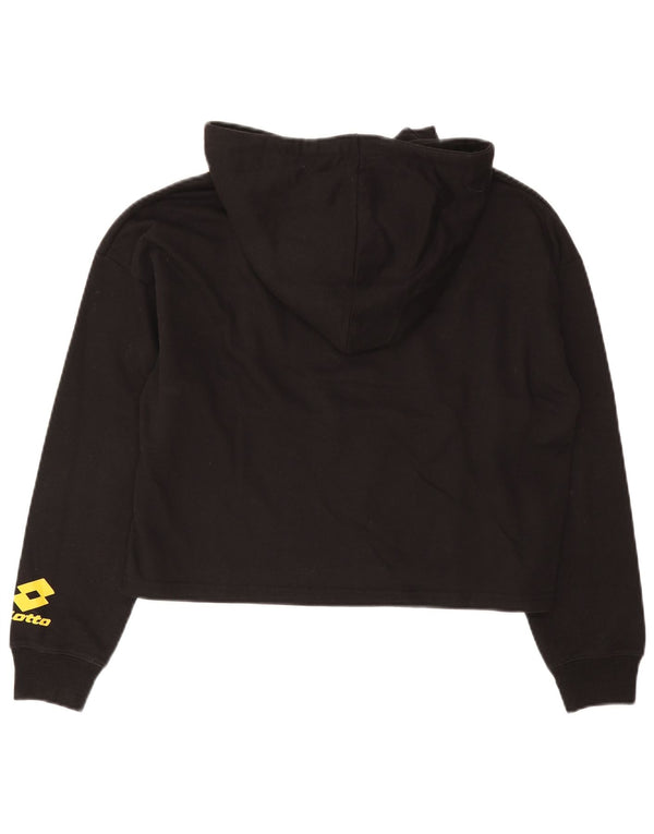 Lotto Damen-Pullover mit übergroßem Crop-Hoodie, Gr. 10, Größe S, Schwarz, Farbblock