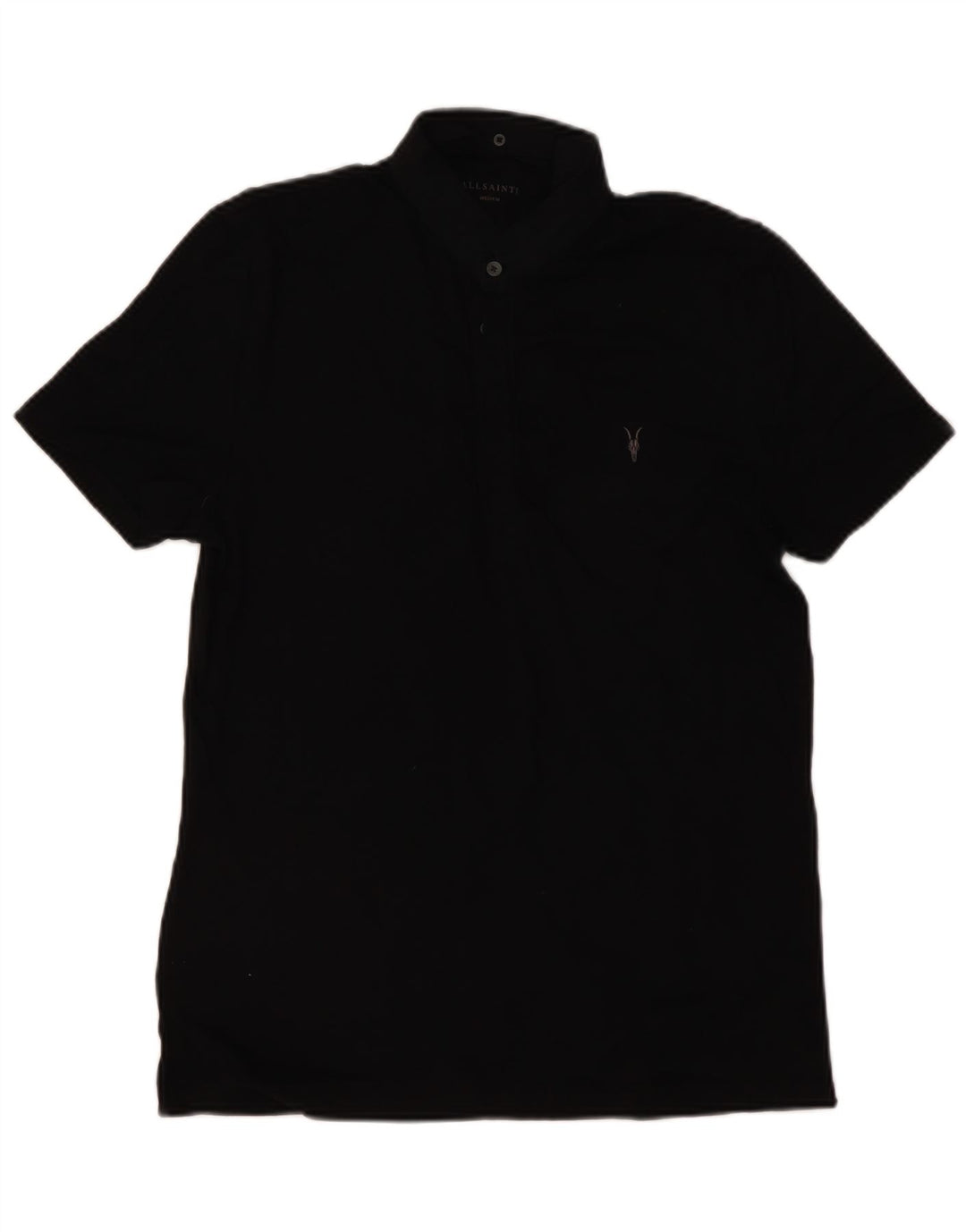ALL SAINTS Herren-Poloshirt, mittelschwarz, Baumwolle