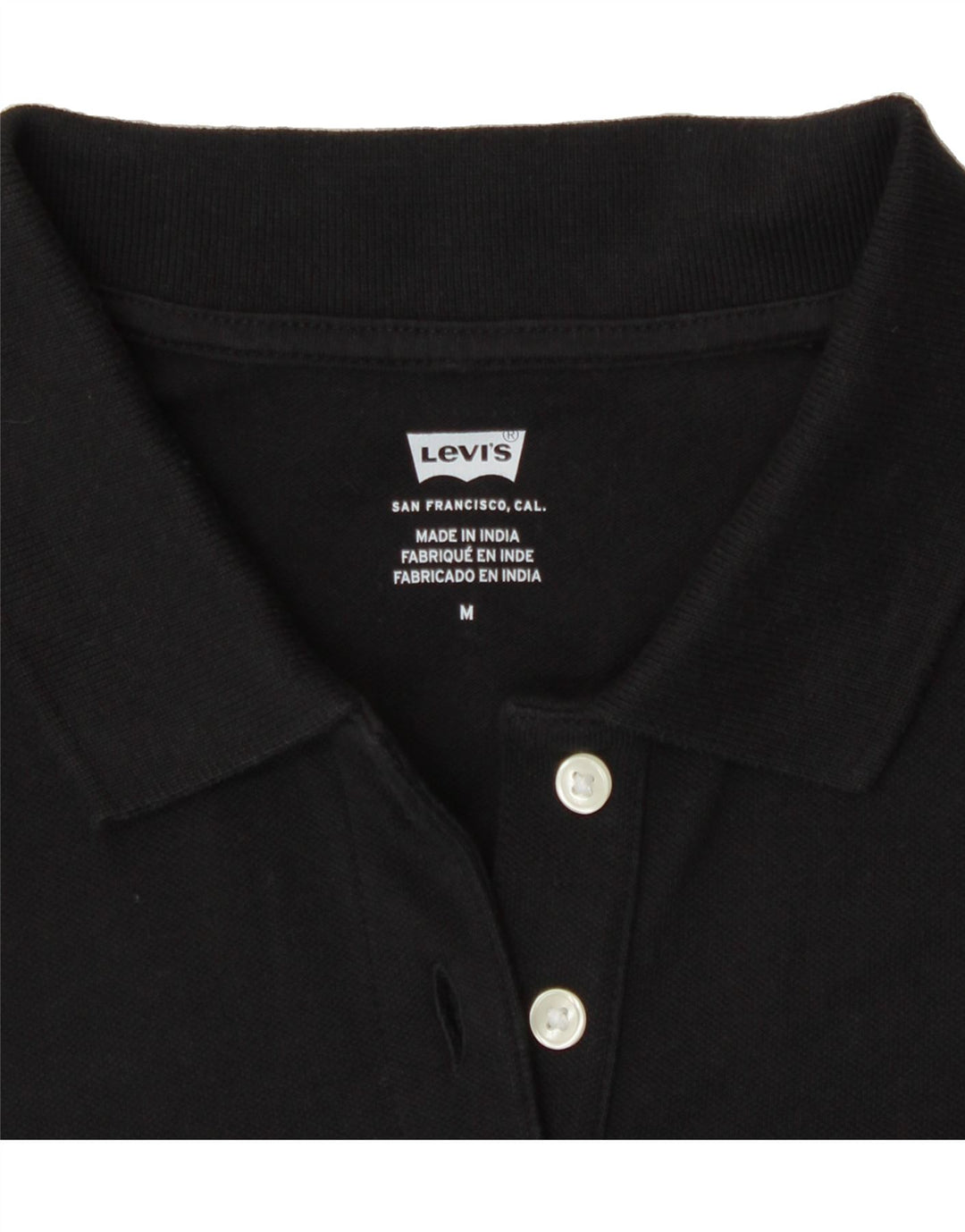 LEVI'S Womens Polo Shirt UK 12 Medium Black Vintage Levi's and Second-Hand Levi's from Messina Hembry 