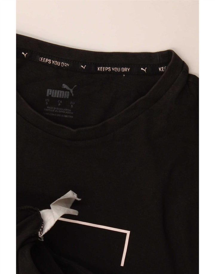 Puma Herren Grafik T-Shirt Top Small Schwarz