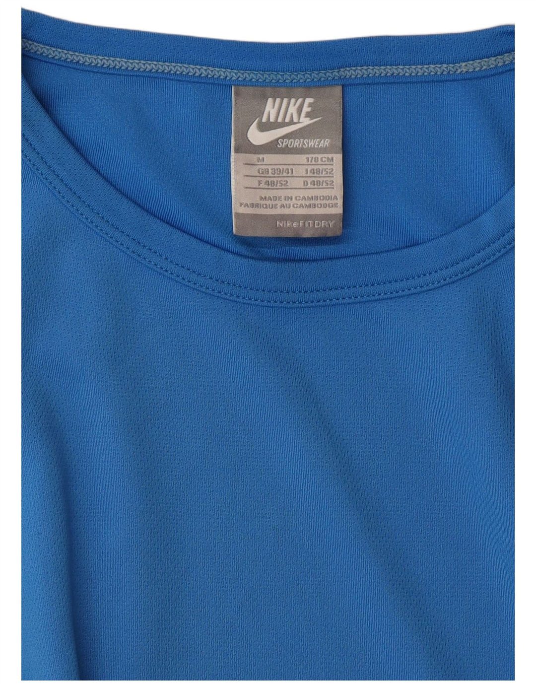 NIKE Herren Fit Dry T-Shirt Top UK 39/41 Mittelblau