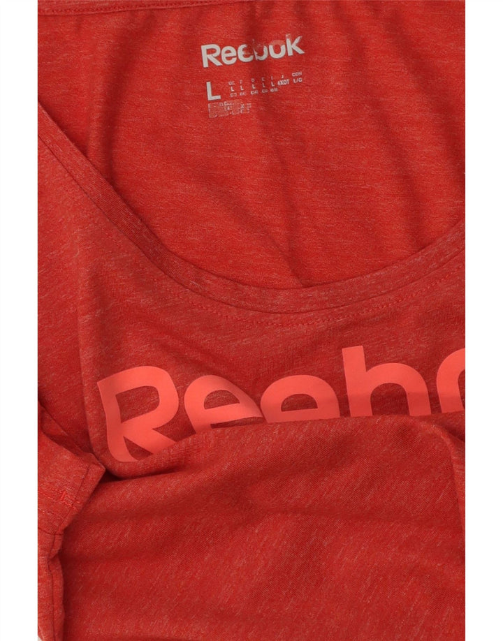 Reebok Damen Graphic T-Shirt Top UK 14 Large Rot
