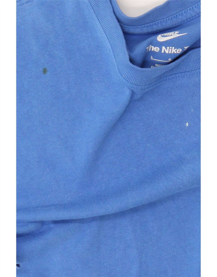 Nike Herren T-Shirt Top Large Blau Baumwolle