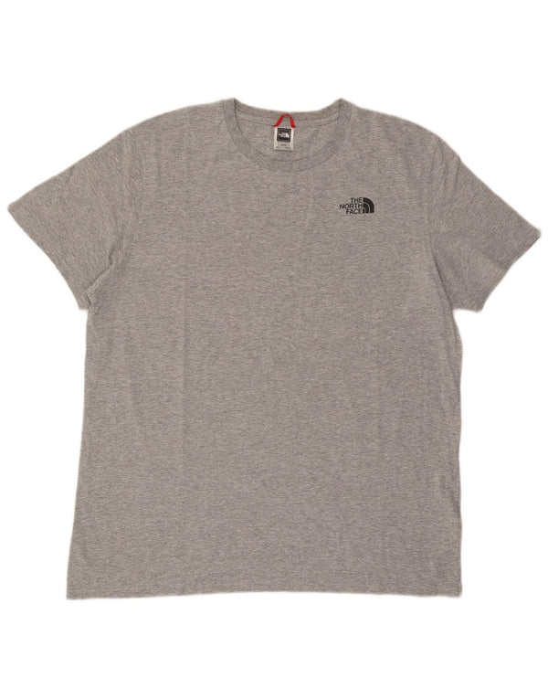 The North Face Herren-T-Shirt-Oberteil XL aus grau gefleckter Baumwolle