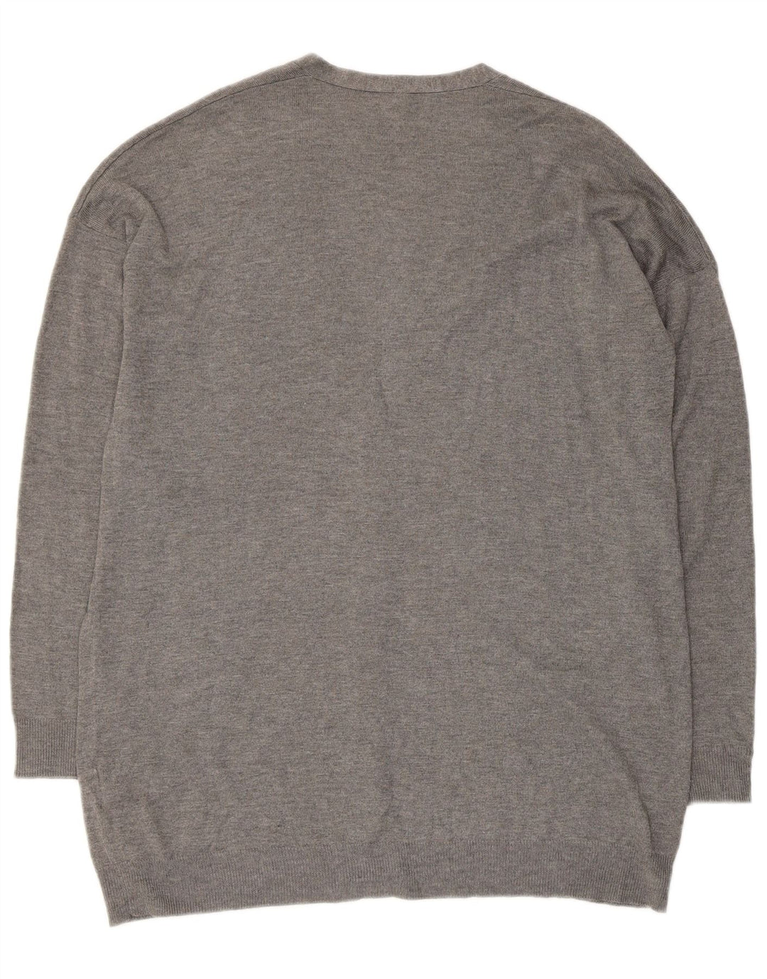 BENETTON Damen-Cardigan-Pullover UK 14 Mittelgraue Viskose