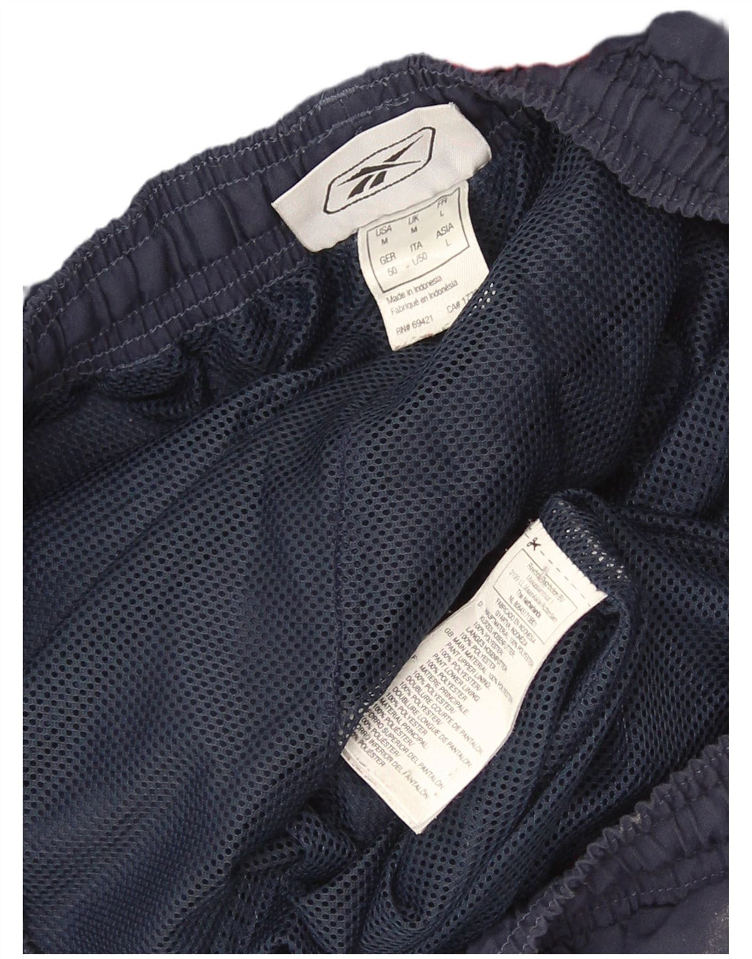 Reebok Herren-Trainingshose mit Grafik, mittelgroß, Marineblau, Farbblock