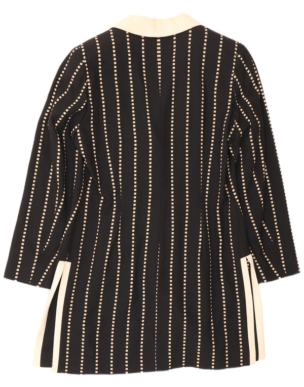 Edward Damen Longline 3-Knopf-Blazerjacke IT 46 Large Schwarz gestreift