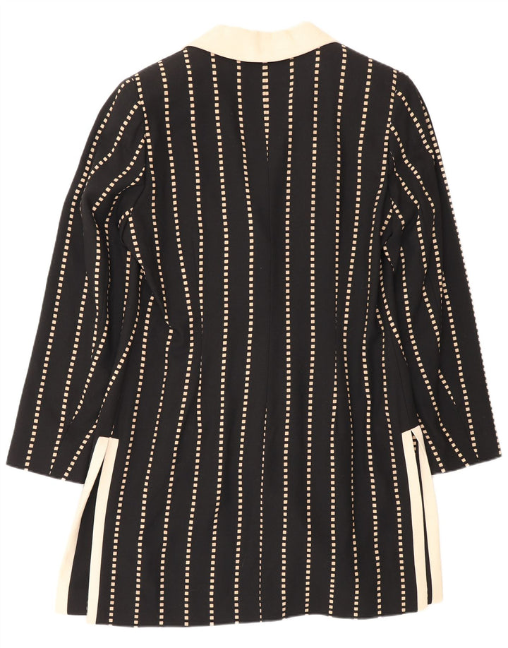 Edward Damen Longline 3-Knopf-Blazerjacke IT 46 Large Schwarz gestreift