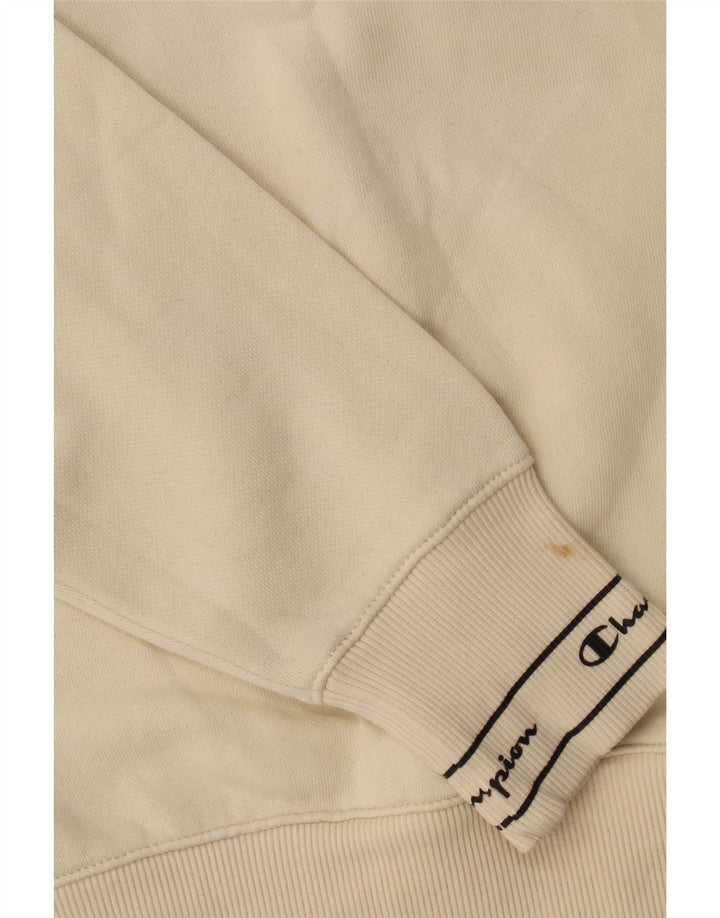 Champion Womens Graphic Oversized Sweatshirt Pullover UK 10 Small Off White