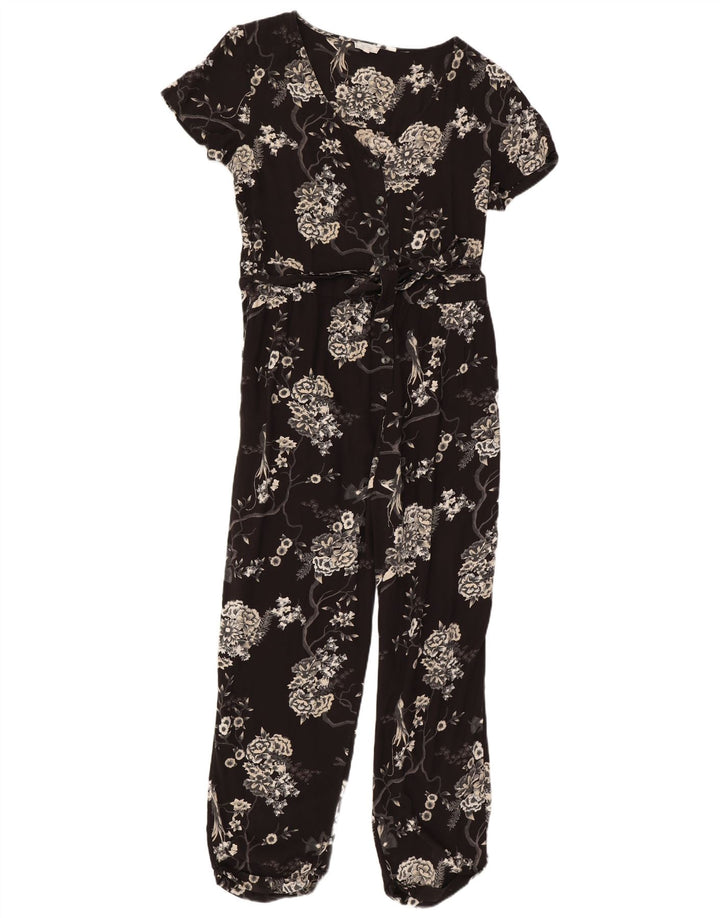 Fat Face Damen-Overall, Größe 44, groß, schwarz, geblümt
