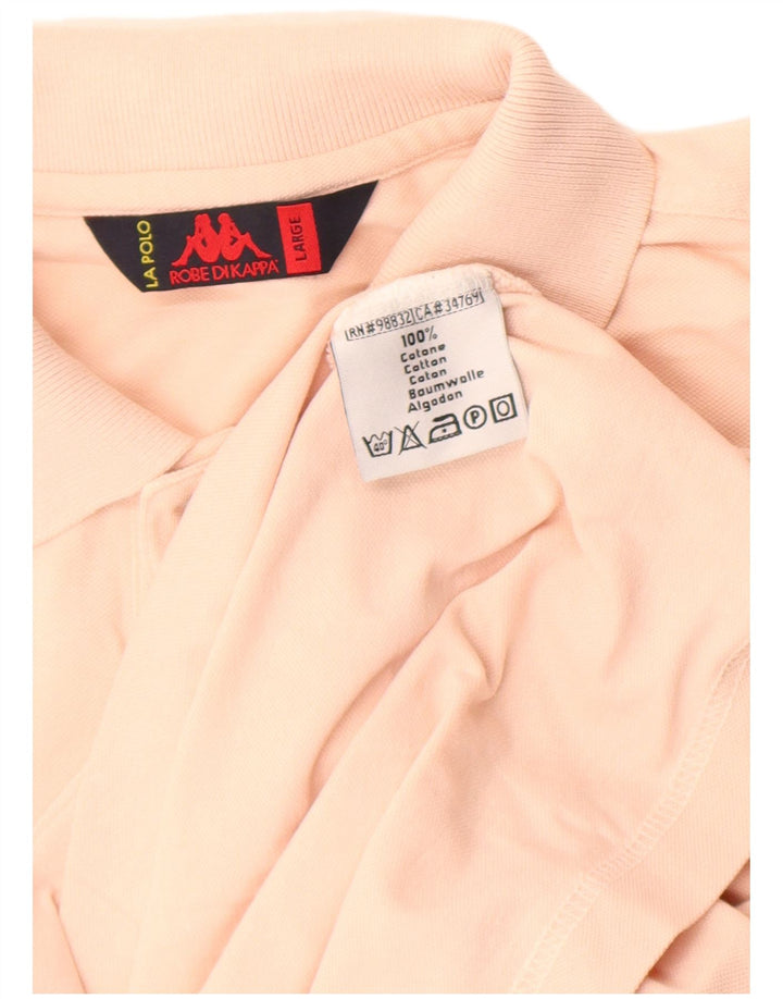 Kappa Herren-Poloshirt, groß, rosa Baumwolle
