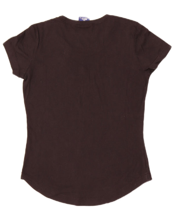 Champion Damen Grafik-T-Shirt-Oberteil UK 10 Small Schwarz