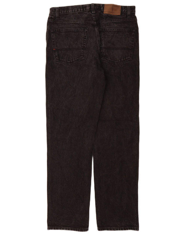 Tommy Hilfiger Herren Straight Jeans W32 L32 Schwarze Baumwolle