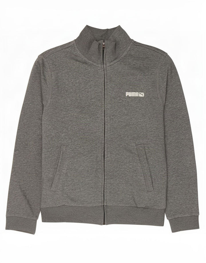Puma Herren-Trainingsanzug-Oberteil, Jacke, klein, grau gefleckte Baumwolle