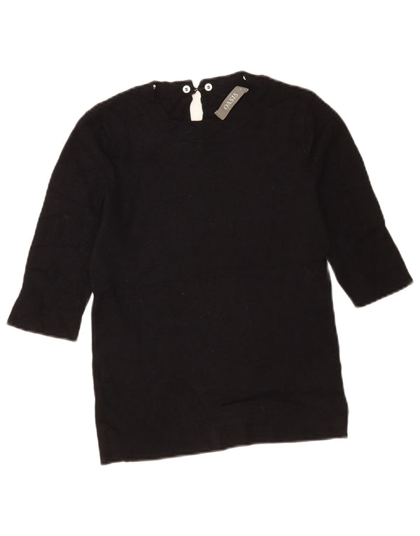 Oasis Damen Top 3/4 Ärmel UK 8 Small Schwarz