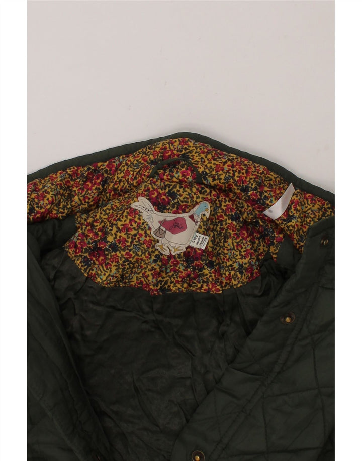 JOULES Girls Quilted Jacket 9-10 Years Khaki Polyester Vintage Joules and Second-Hand Joules from Messina Hembry 