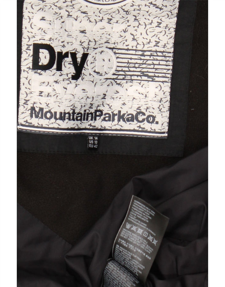Superdry Wattierte Damenjacke mit Kapuze, UK 14, Größe L, schwarzes Nylon