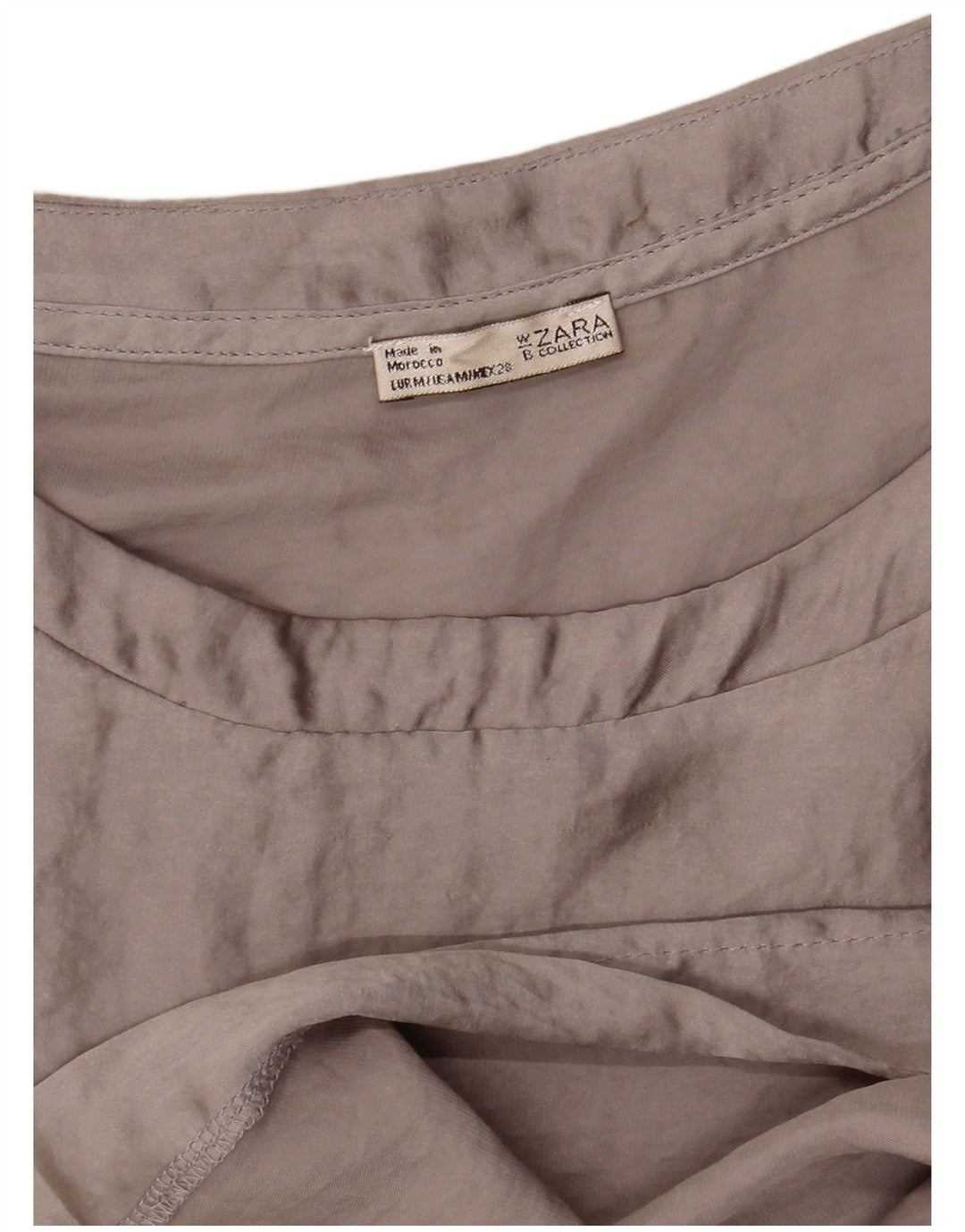 Zara Damen Crop Langarm-Blusenoberteil UK 14 Mittelgrau