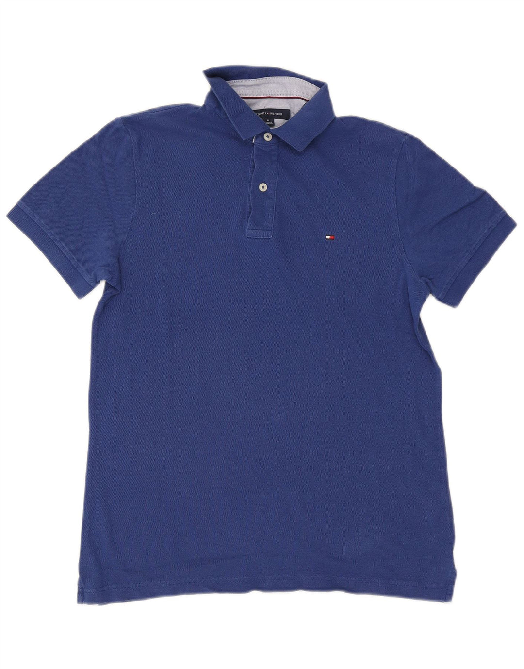 Tommy Hilfiger Herren-Poloshirt aus mittelblauer Baumwolle