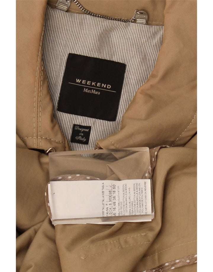Max Mara Damen Weekend Trenchcoat UK 18 XL Beige Baumwolle