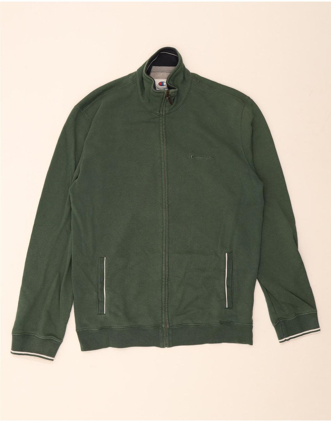 Champion Herren-Trainingsanzug-Top-Jacke XL aus grüner Baumwolle