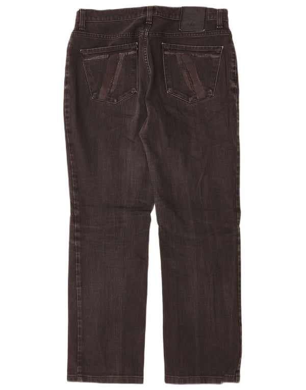 TRUSSARDI Damen Straight Jeans W30 L27 Schwarze Baumwolle