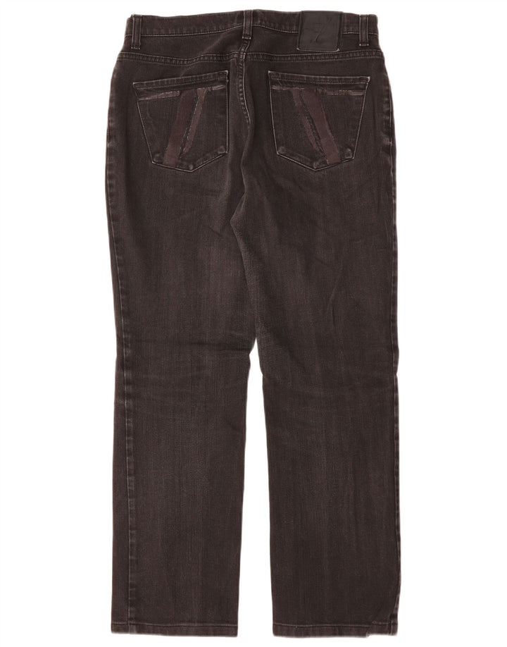 TRUSSARDI Damen Straight Jeans W30 L27 Schwarze Baumwolle