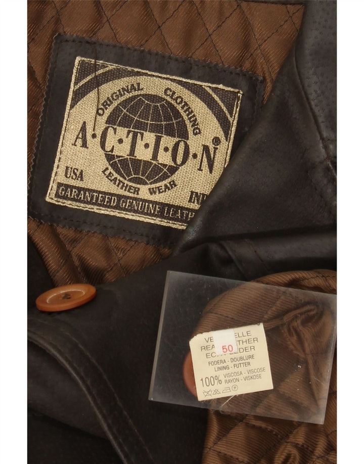 Vintage Herren Lederjacke IT 50 Großes braunes Leder