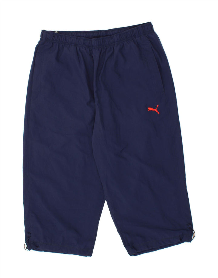 PUMA Mens Graphic Tracksuit Trousers Large Navy Blue Polyester Vintage Puma and Second-Hand Puma from Messina Hembry 