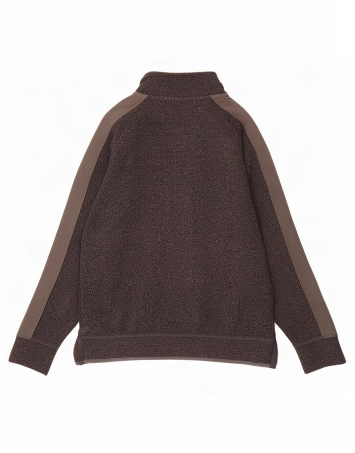 Fat Face Herren-Sweatshirt mit Reißverschluss am Hals, groß, graue Blockfarben-Baumwolle