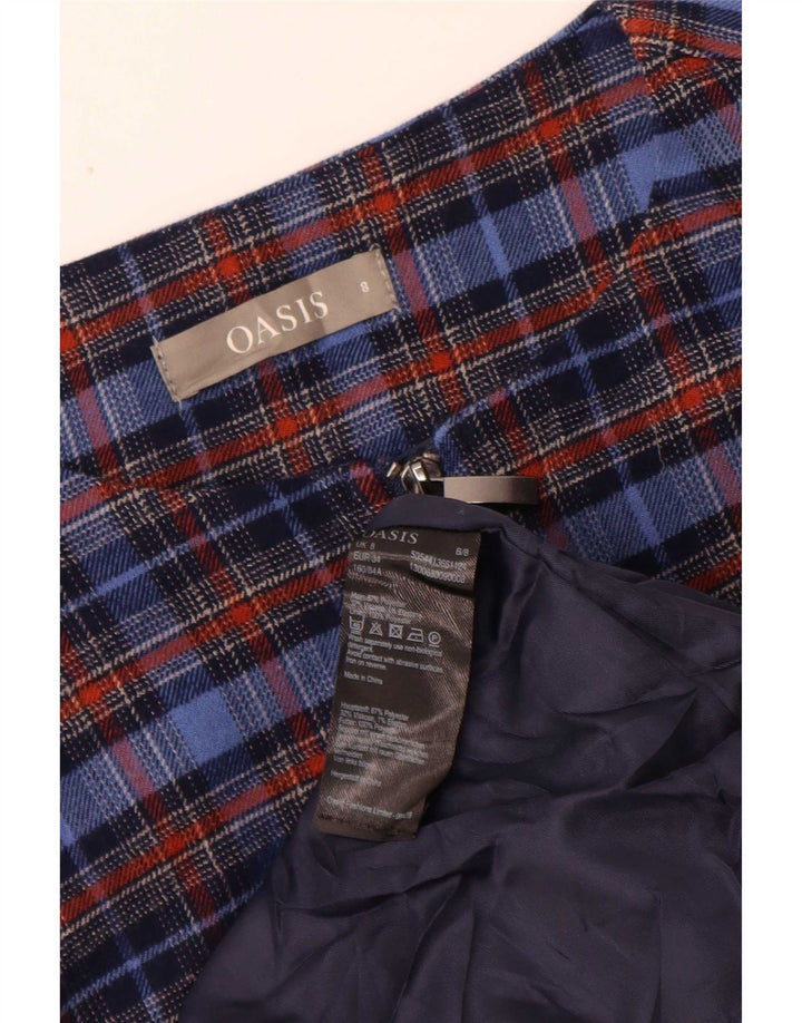 Ärmelloses A-Linien-Kleid für Damen von Oasis, Größe S, blau, kariert, Polyester